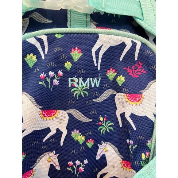 Pottery barn kids small backpack blue horse initials rmw - Picture 2 of 2